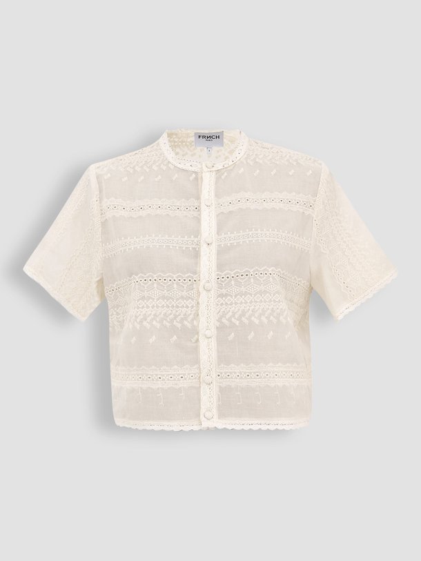 Ontdek de Armel blouse met borduursel van Frnch in de kleur crème bij Orangebag. Op werkdagen voor 21:45 besteld, morgen in huis.