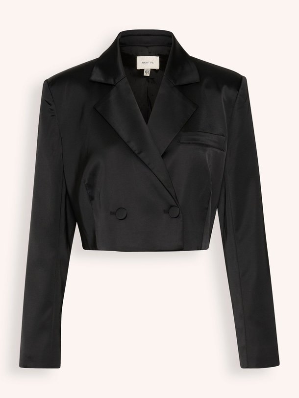Ontdek de Yacmine viscosemix cropped blazer van Gestuz in de kleur zwart bij Orangebag. Op werkdagen voor 21:45 besteld, morgen in huis.