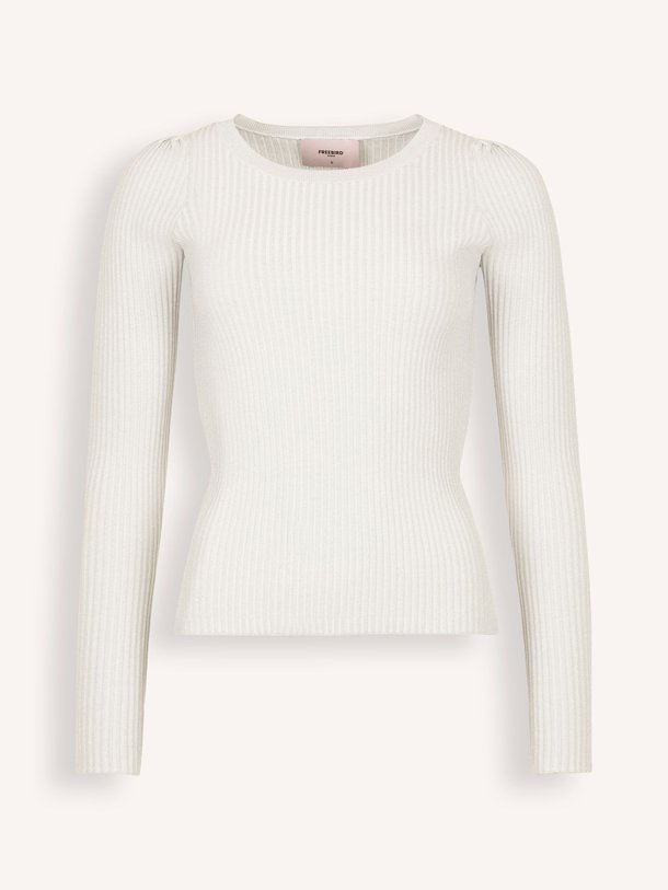 Ontdek de Koosje viscosemix rib trui met lurex van Freebird in de kleur off-white bij Orangebag. Op werkdagen voor 21:45 besteld, morgen in huis.