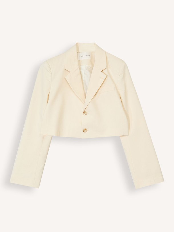 Ontdek de Azule linnenmix cropped blazer van Club L`avenir in de kleur ecru bij Orangebag. Op werkdagen voor 21:45 besteld, morgen in huis.