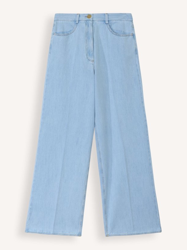 Ontdek de High waist wide leg non-stretch jeans van forte_forte in de kleur lichtblauw bij Orangebag. Op werkdagen voor 21:45 besteld, morgen in huis.