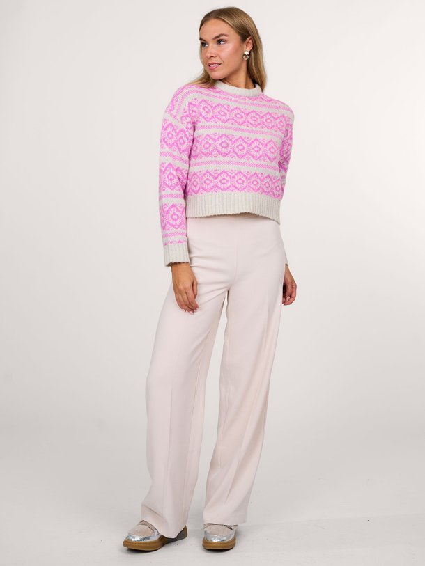 Ontdek de Lottiell wolmix trui met dessin van Lollys Laundry in de kleur roze bij Orangebag. Op werkdagen voor 21:45 besteld, morgen in huis.