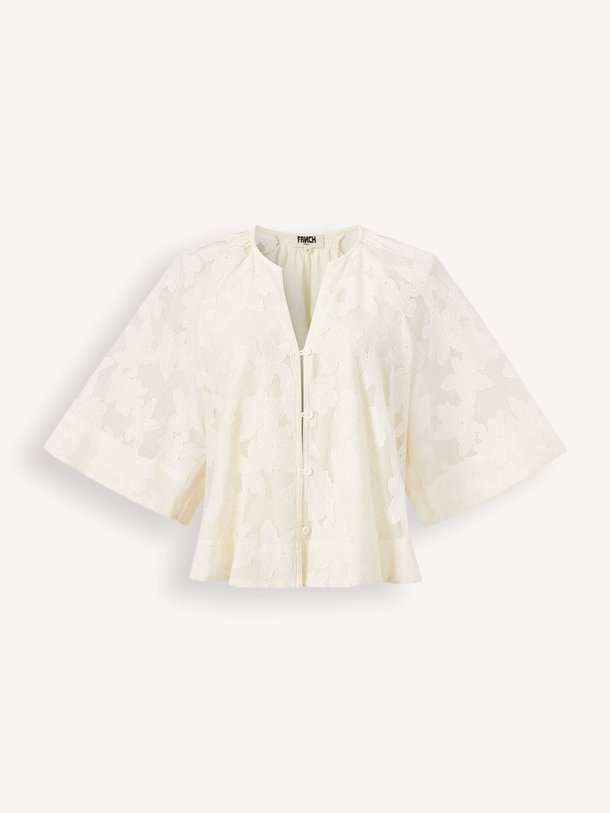 Ontdek de Maresias katoenmix blouse van Frnch in de kleur Crème bij Orangebag. Op werkdagen voor 21:45 besteld, morgen in huis.