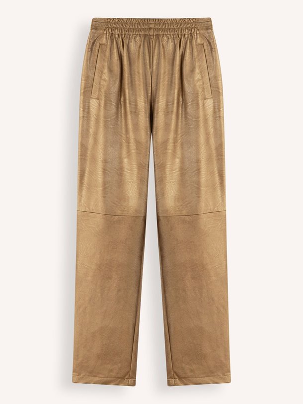 Ontdek de Moritzio leatherlook metallic broek van Louizon in de kleur goudkleur bij Orangebag. Op werkdagen voor 21:45 besteld, morgen in huis.