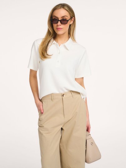 Ontdek de Helle viscosemix polo top van My Essential Wardrobe in de kleur Wit bij Orangebag. Op werkdagen voor 21:45 besteld, morgen in huis.