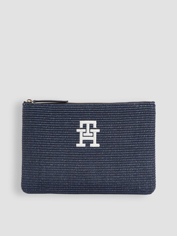 Ontdek de Beach gevlochten logo clutch van Tommy Hilfiger in de kleur donkerblauw bij Orangebag. Op werkdagen voor 21:45 besteld, morgen in huis.