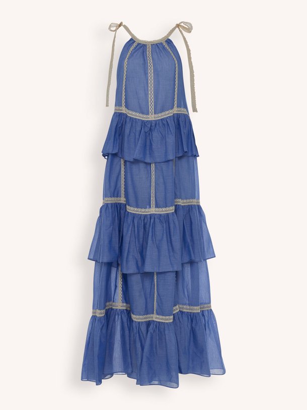 Ontdek de Mirage katoenen maxi jurk van Devotion in de kleur Blauw bij Orangebag. Op werkdagen voor 21:45 besteld, morgen in huis.