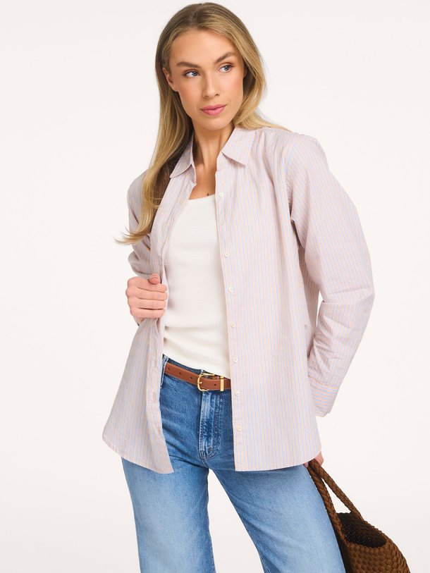 Ontdek de Beau katoenen gestreepte blouse van Xirena in de kleur Geel bij Orangebag. Op werkdagen voor 21:45 besteld, morgen in huis.