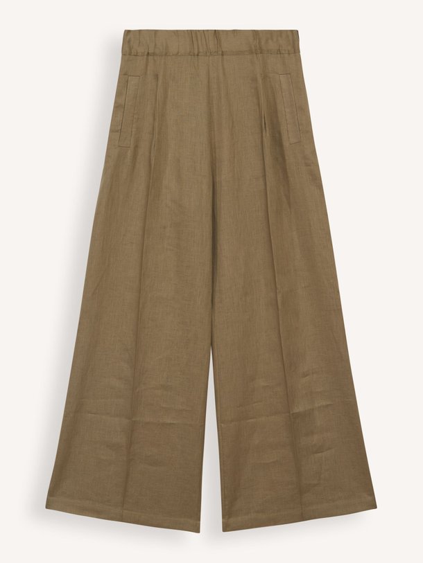 Ontdek de Linnen wide leg broek van Semicouture in de kleur kaki bij Orangebag. Op werkdagen voor 21:45 besteld, morgen in huis.