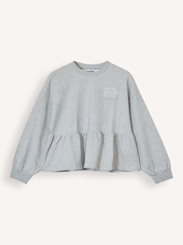 Ontdek de Organic cotton sweater met logo van Ganni in de kleur Grijs bij Orangebag. Op werkdagen voor 21:45 besteld, morgen in huis.