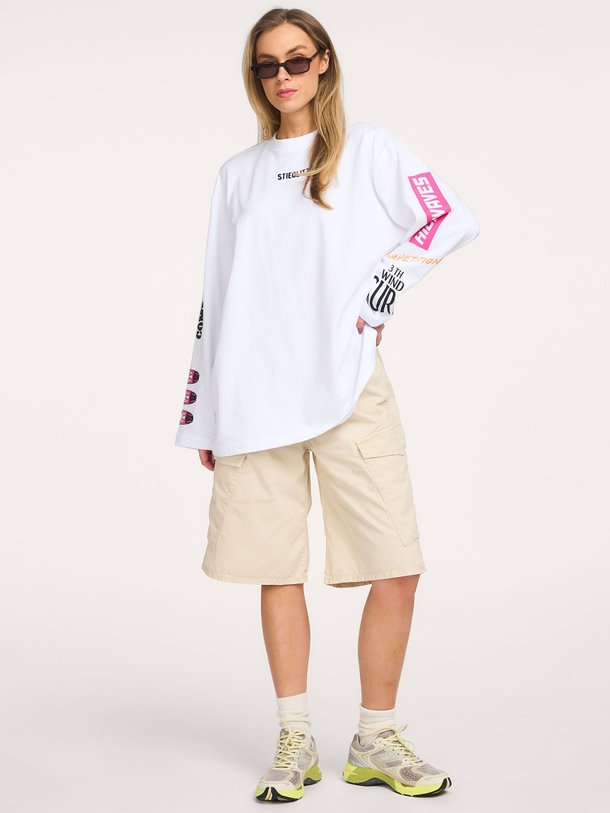 Ontdek de Monica katoenen oversized longsleeve van Stieglitz in de kleur Wit bij Orangebag. Op werkdagen voor 21:45 besteld, morgen in huis.