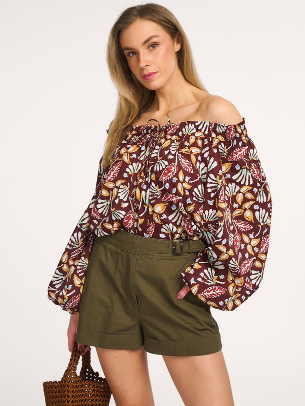Ontdek de Enya katoenen off shoulder top van Vanessa Bruno in de kleur Donkerbruin bij Orangebag. Op werkdagen voor 21:45 besteld, morgen in huis.