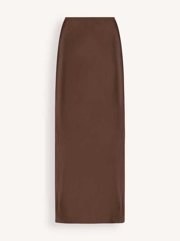 Ontdek de Ailin viscose glanzende maxi rok van Alchemist in de kleur donkerbruin bij Orangebag. Op werkdagen voor 21:45 besteld, morgen in huis.