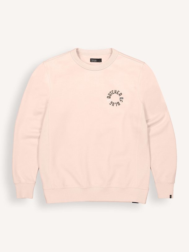 Ontdek de Katoenmix sweater met print van Butcher of Blue in de kleur Lichtroze bij Orangebag. Op werkdagen voor 21:45 besteld, morgen in huis.