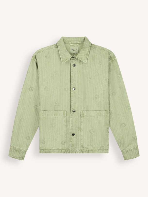 Ontdek de Embro katoenen jack met borduursel van OLAF in de kleur lichtgroen bij Orangebag. Op werkdagen voor 21:45 besteld, morgen in huis.
