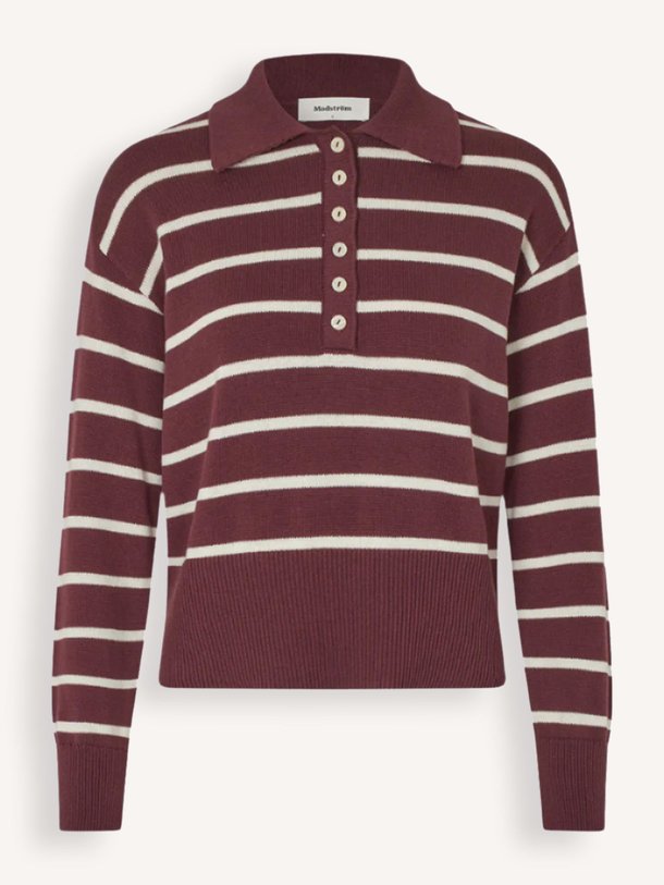 Ontdek de Malva katoenen polo met gestreept dessin van Modstrom in de kleur bruin bij Orangebag. Op werkdagen voor 21:45 besteld, morgen in huis.
