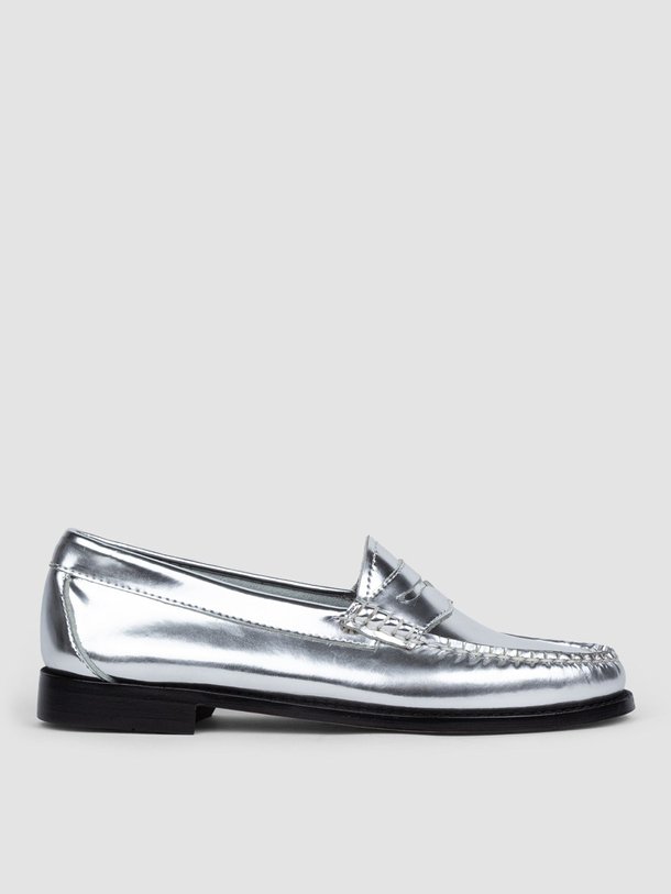 Ontdek de Penny lederen metallic instappers van G.H. Bass - Co in de kleur zilverkleur bij Orangebag. Op werkdagen voor 21:45 besteld, morgen in huis.
