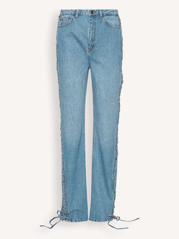 Ontdek de Totama high waist straight fit jeans van Rotate Birger Christensen in de kleur Blauw bij Orangebag. Op werkdagen voor 21:45 besteld, morgen in huis.
