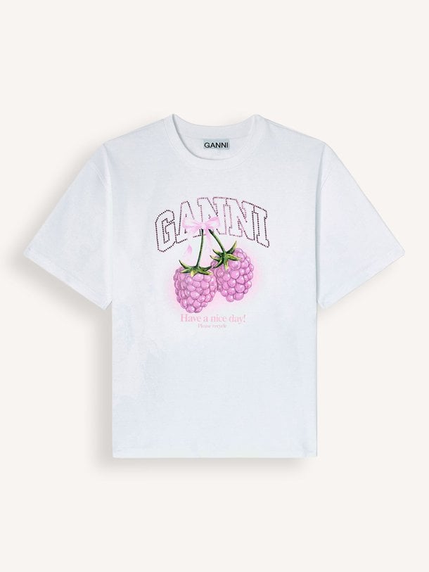 Ontdek de Organic cotton T-shirt van Ganni in de kleur Off-white bij Orangebag. Op werkdagen voor 21:45 besteld, morgen in huis.