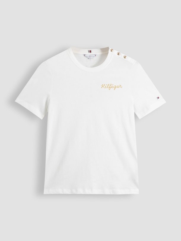 Ontdek de Katoenen logo T-shirt van Tommy Hilfiger in de kleur wit bij Orangebag. Op werkdagen voor 21:45 besteld, morgen in huis.