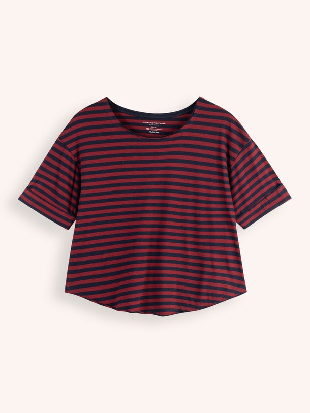 Majestic Filatures M444 Organic Cottonmix Gestreept T-Shirt - Rood Ontdek de M444 Organic cottonmix gestreept T-shirt van Majestic Filatures in de kleur rood bij Orangebag. Op werkdagen voor 21:45 besteld, morgen in huis.
