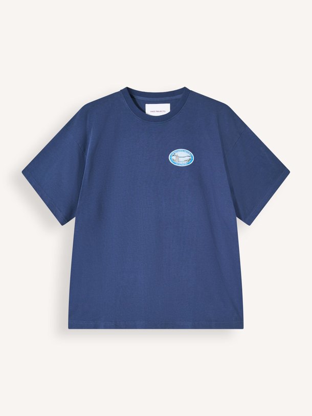 Ontdek de Katoenen T-shirt met print van Ange Projects in de kleur Donkerblauw bij Orangebag. Op werkdagen voor 21:45 besteld, morgen in huis.