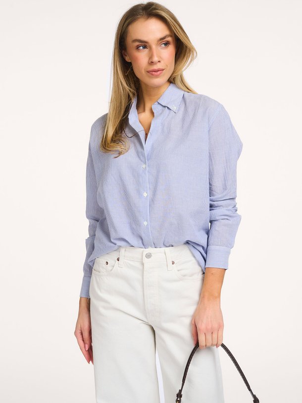 Ontdek de Druyat katoenen gestreepte blouse van Vanessa Bruno in de kleur Blauw bij Orangebag. Op werkdagen voor 21:45 besteld, morgen in huis.