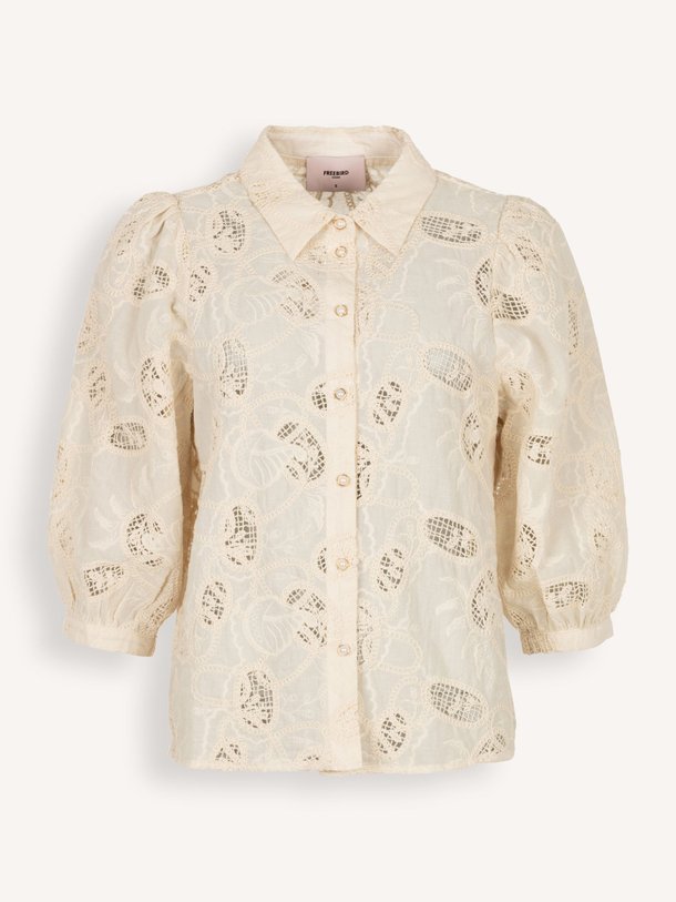 Ontdek de Baudine katoenen blouse van Freebird in de kleur Off-white bij Orangebag. Op werkdagen voor 21:45 besteld, morgen in huis.
