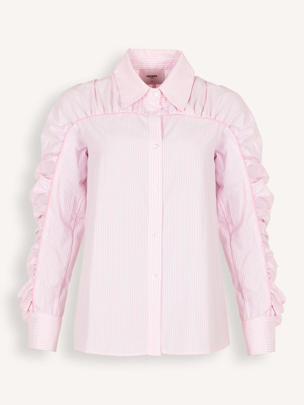 Ontdek de Briony katoenmix gestreepte blouse van Freebird in de kleur Lichtroze bij Orangebag. Op werkdagen voor 21:45 besteld, morgen in huis.