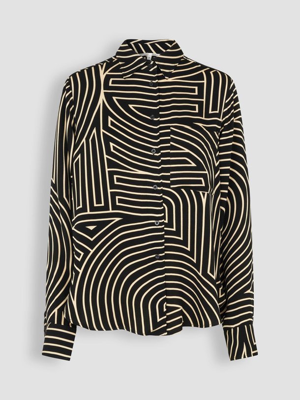 Ontdek de Liven viscose blouse met print van Second Female in de kleur zwart bij Orangebag. Op werkdagen voor 21:45 besteld, morgen in huis.