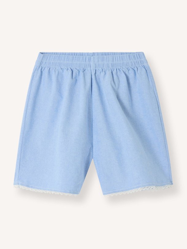 Ontdek de Feoly katoenen short van American Vintage in de kleur Blauw bij Orangebag. Op werkdagen voor 21:45 besteld, morgen in huis.