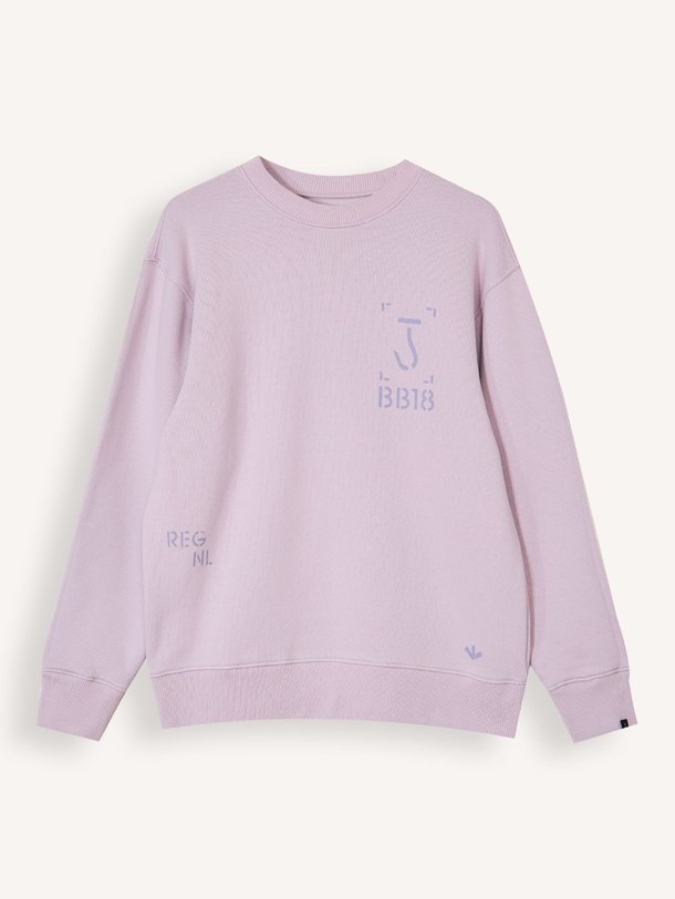 Ontdek de Tate organic cotton sweater met print van Butcher of Blue in de kleur Violet bij Orangebag. Op werkdagen voor 21:45 besteld, morgen in huis.