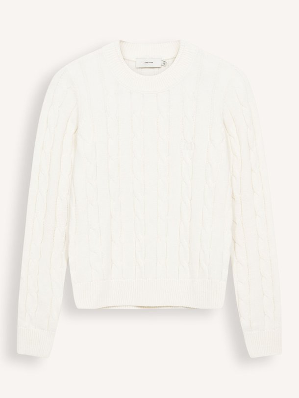 Ontdek de Kotom katoenmix kabel trui van Copenhagen Muse in de kleur off-white bij Orangebag. Op werkdagen voor 21:45 besteld, morgen in huis.