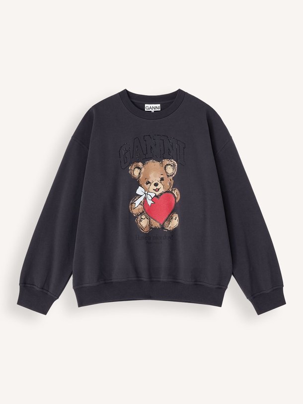 Ontdek de Organic cotton sweater met print van Ganni in de kleur Antraciet bij Orangebag. Op werkdagen voor 21:45 besteld, morgen in huis.