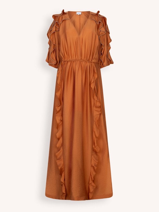 Ontdek de Anzur geweven maxi jurk van Dante 6 in de kleur Oranje bij Orangebag. Op werkdagen voor 21:45 besteld, morgen in huis.