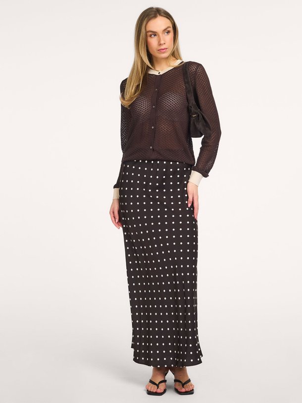Ontdek de Viso geweven rok met stippen van Neo Noir in de kleur Donkerbruin bij Orangebag. Op werkdagen voor 21:45 besteld, morgen in huis.