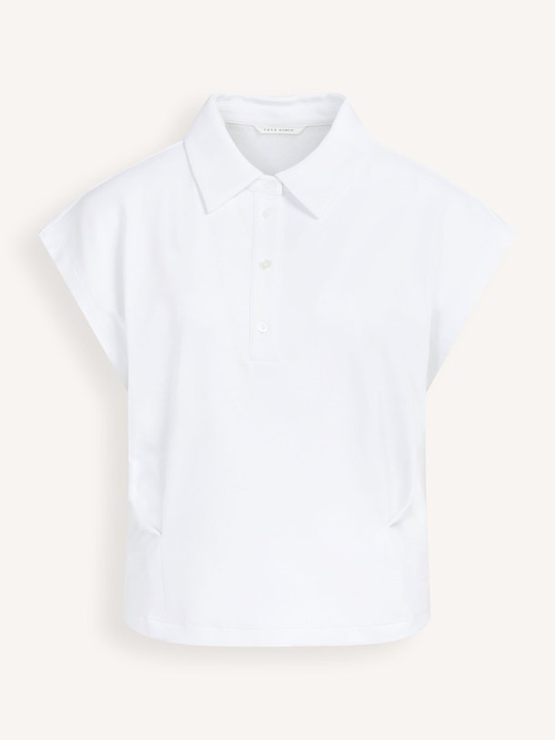 Ontdek de Katoenmix polo top van Yaya in de kleur Wit bij Orangebag. Op werkdagen voor 21:45 besteld, morgen in huis.