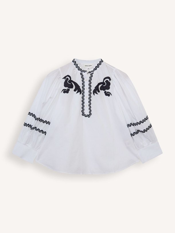 Ontdek de Dali katoenen top met borduursel van Antik Batik in de kleur wit bij Orangebag. Op werkdagen voor 21:45 besteld, morgen in huis.
