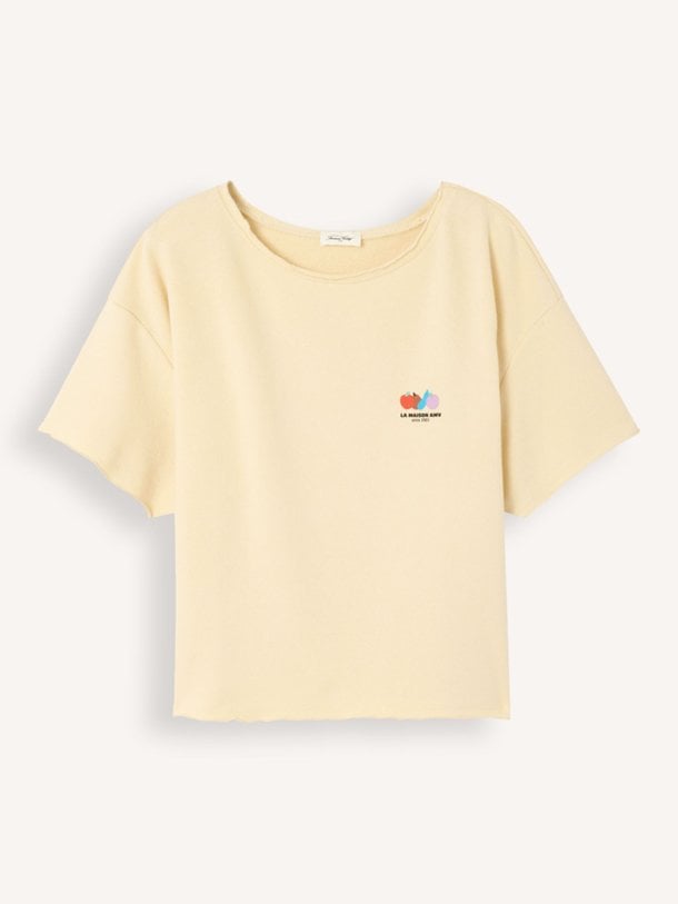 Ontdek de Atubay katoenmix T-shirt van American Vintage in de kleur Ecru bij Orangebag. Op werkdagen voor 21:45 besteld, morgen in huis.