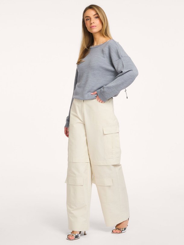 Ontdek de Jaxxon katoenmix cargo broek van Essentiel Antwerp in de kleur Off-white bij Orangebag. Op werkdagen voor 21:45 besteld, morgen in huis.