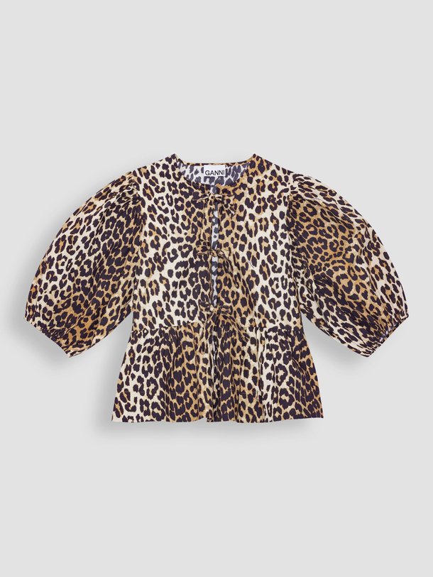 Ontdek de Organic cotton leopard blouse van Ganni in de kleur bruin bij Orangebag. Op werkdagen voor 21:45 besteld, morgen in huis.