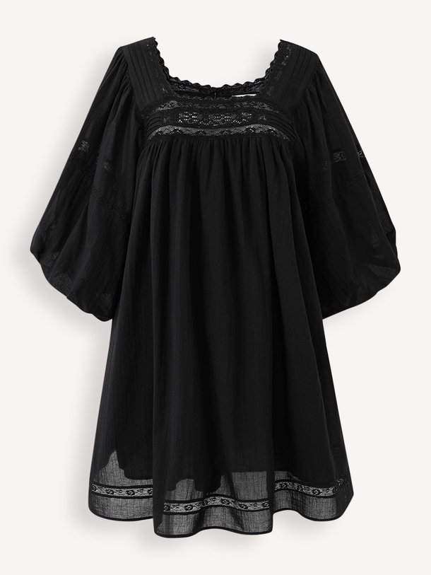 Ontdek de Lorelei katoenen jurk van Frnch in de kleur Zwart bij Orangebag. Op werkdagen voor 21:45 besteld, morgen in huis.