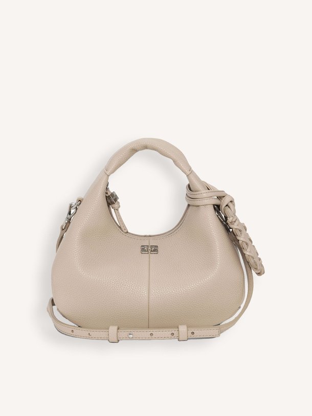 Ontdek de Hobo mini leatherlook schouder-/handtas van Ganni in de kleur Beige bij Orangebag. Op werkdagen voor 21:45 besteld, morgen in huis.