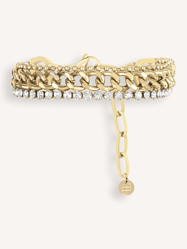 Ontdek de Vergulde schakel armband met strass van Ellen Beekmans in de kleur Goudkleur bij Orangebag. Op werkdagen voor 21:45 besteld, morgen in huis.