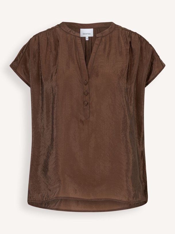 Ontdek de Rover viscosemix top van Dante 6 in de kleur Donkerbruin bij Orangebag. Op werkdagen voor 21:45 besteld, morgen in huis.