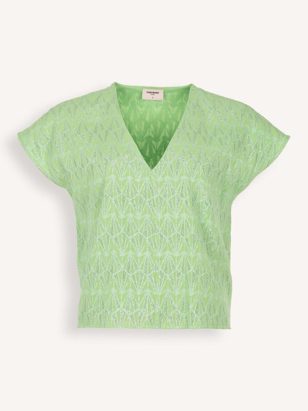Ontdek de Tullia katoenmix top met dessin van Freebird in de kleur groen bij Orangebag. Op werkdagen voor 21:45 besteld, morgen in huis.