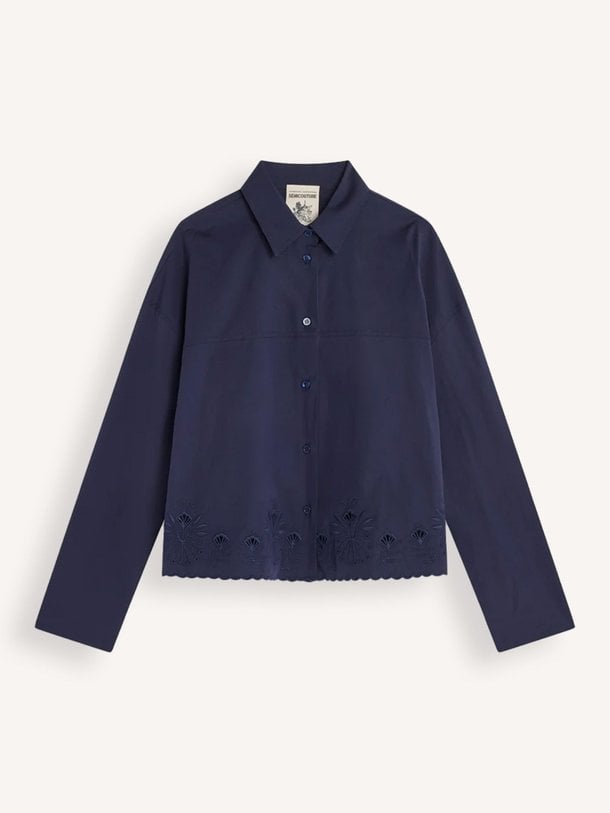 Ontdek de Katoenmix blouse van Semicouture in de kleur donkerblauw bij Orangebag. Op werkdagen voor 21:45 besteld, morgen in huis.