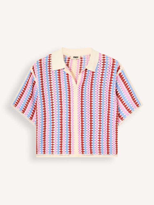 Ontdek de Missy katoenmix gehaakte top met strepen van Frnch in de kleur Paars bij Orangebag. Op werkdagen voor 21:45 besteld, morgen in huis.