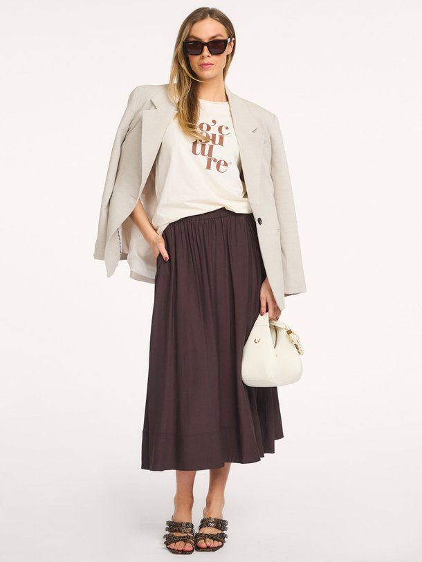 Co'Couture Sunrise viscosemix rok - Donkerbruin Ontdek de Sunrise viscosemix rok van Co'Couture in de kleur Donkerbruin bij Orangebag. Op werkdagen voor 21:45 besteld, morgen in huis.