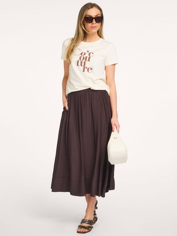 Co'Couture Sunrise viscosemix rok - Donkerbruin Ontdek de Sunrise viscosemix rok van Co'Couture in de kleur Donkerbruin bij Orangebag. Op werkdagen voor 21:45 besteld, morgen in huis.